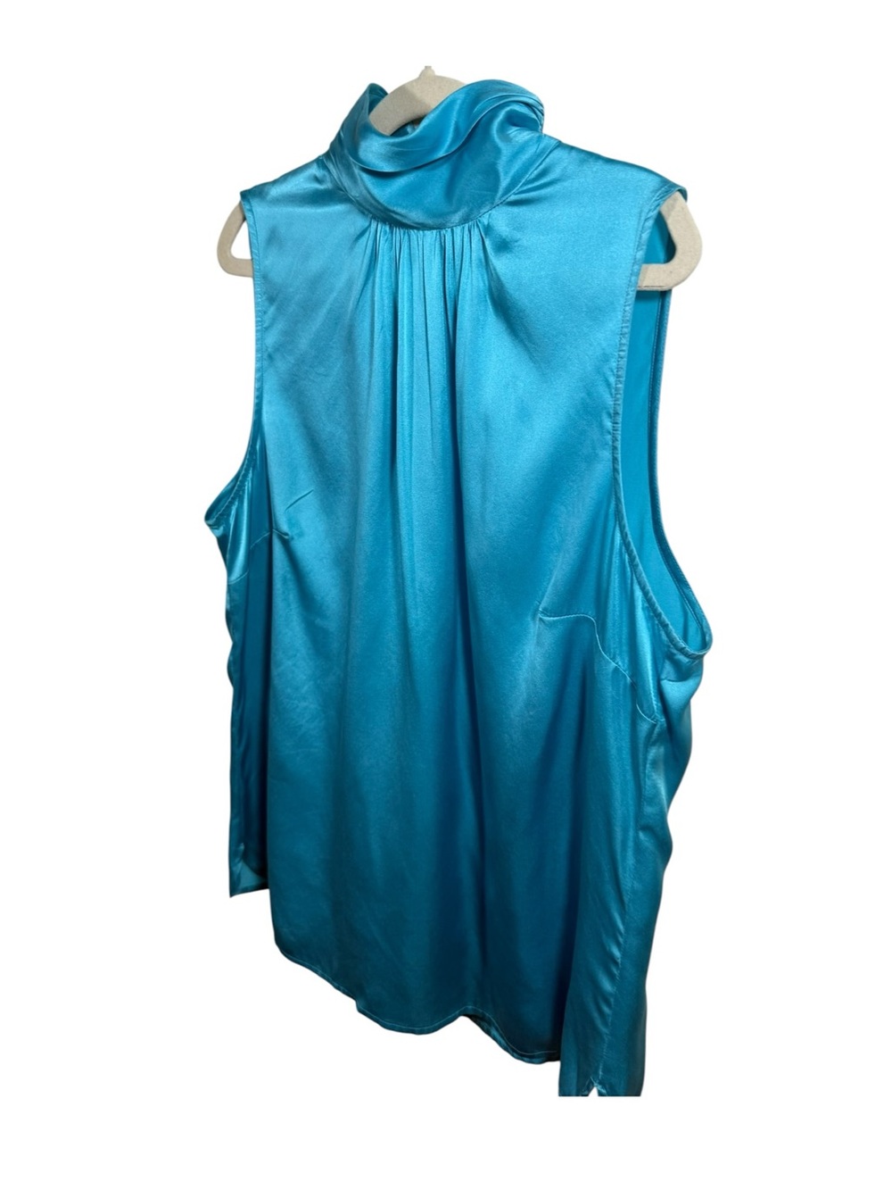 100% silk true Y2K Sleeveless top Sunny Leigh turquoise Blue medium glam resort